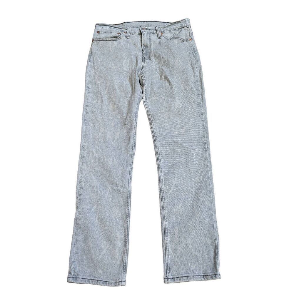 Levi's Men's Blue & Gray 511 Palm Leaf Washed Mid-Rise Jeans Size 34/32